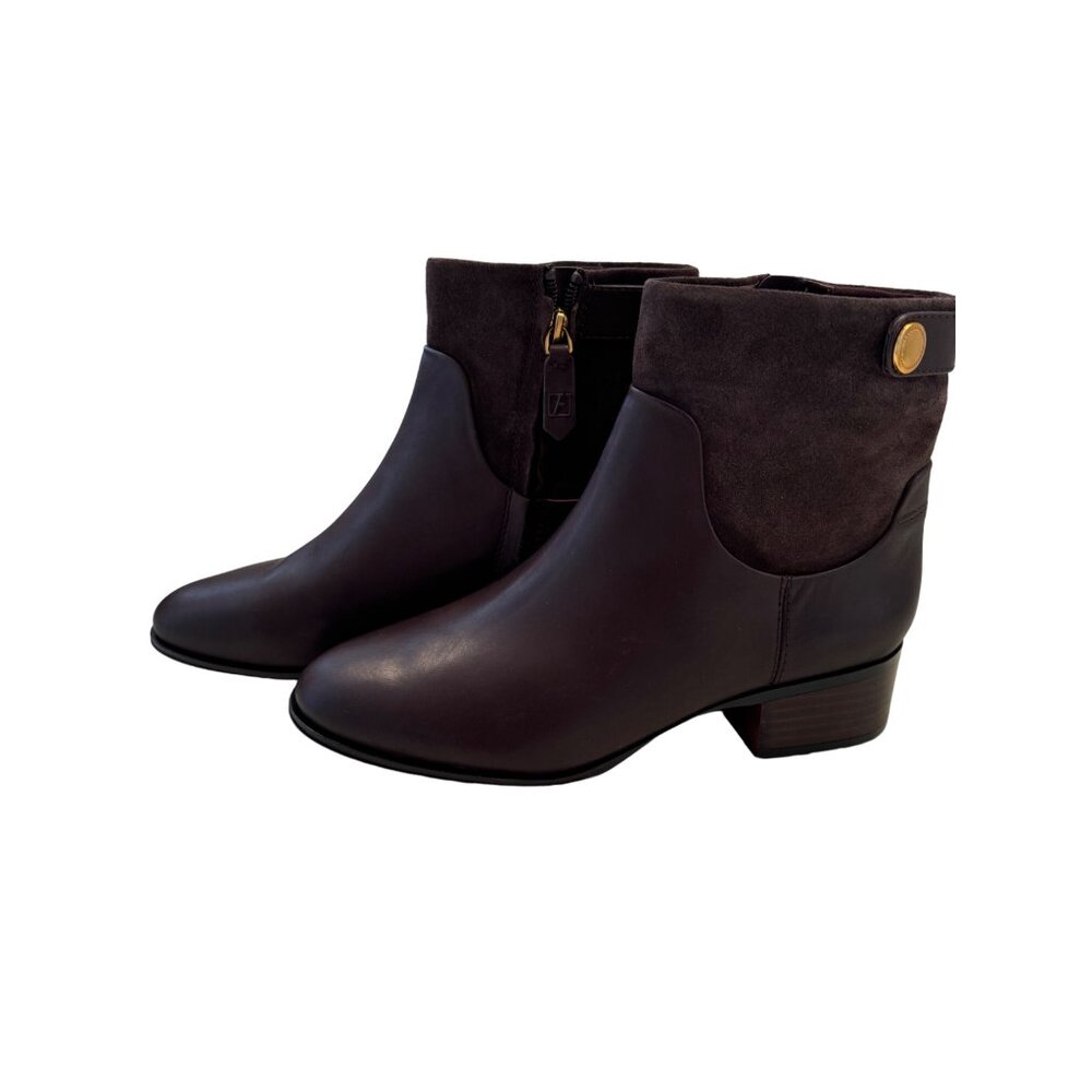 Franco Sarto Jessica Leather Boots Size 8.5W EU 39 Castagno Brown NWOT